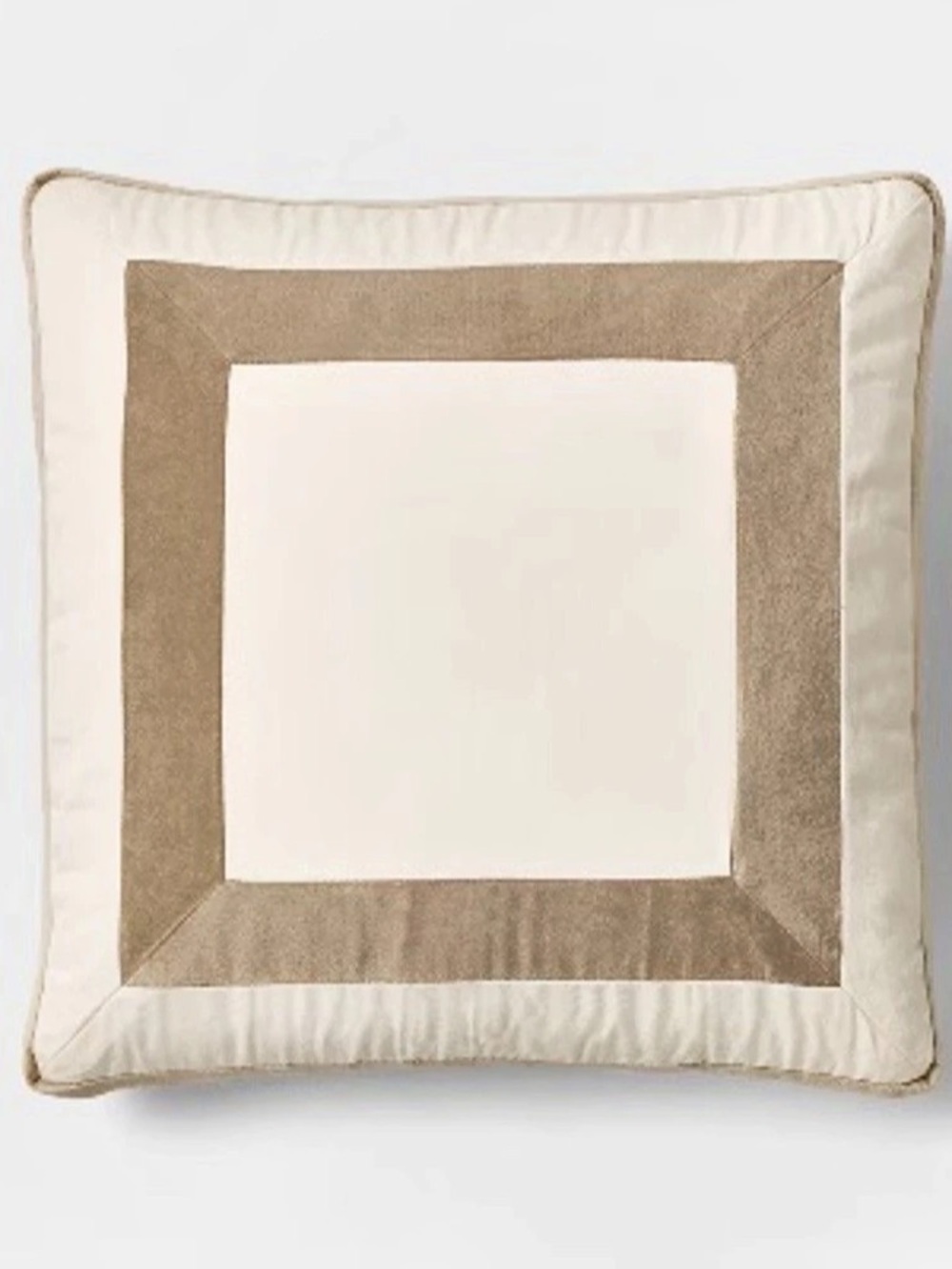 Color Block Accent Pillow in Cream & Brown